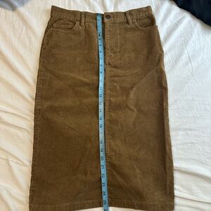 Muji Tan Corduroy Pencil Skirt